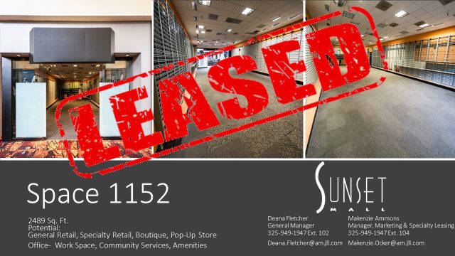 Space 1152 leased