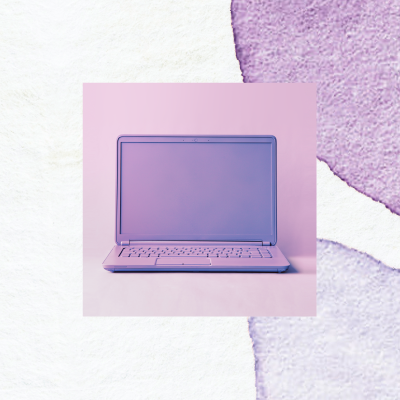 Everyday_WebHero_Lets_Connect_400x400 lavender laptop on lavender abstract background