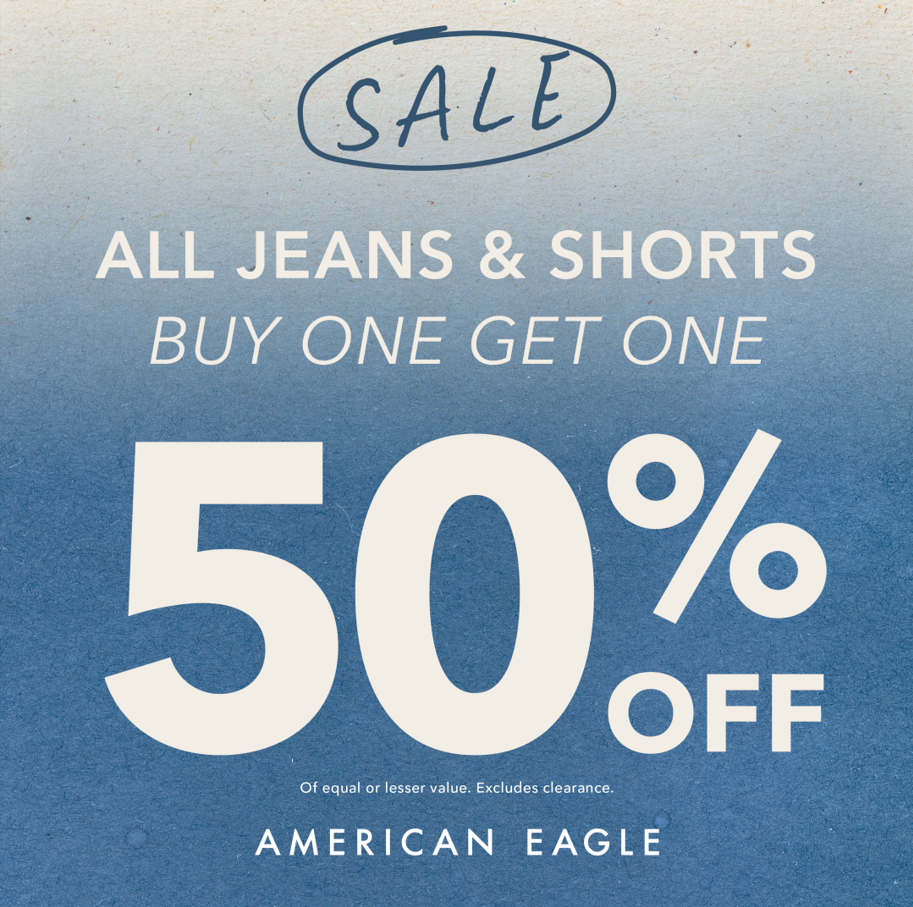 American Eagle – ALL Jeans &amp; Shorts BOGO 50% off icon