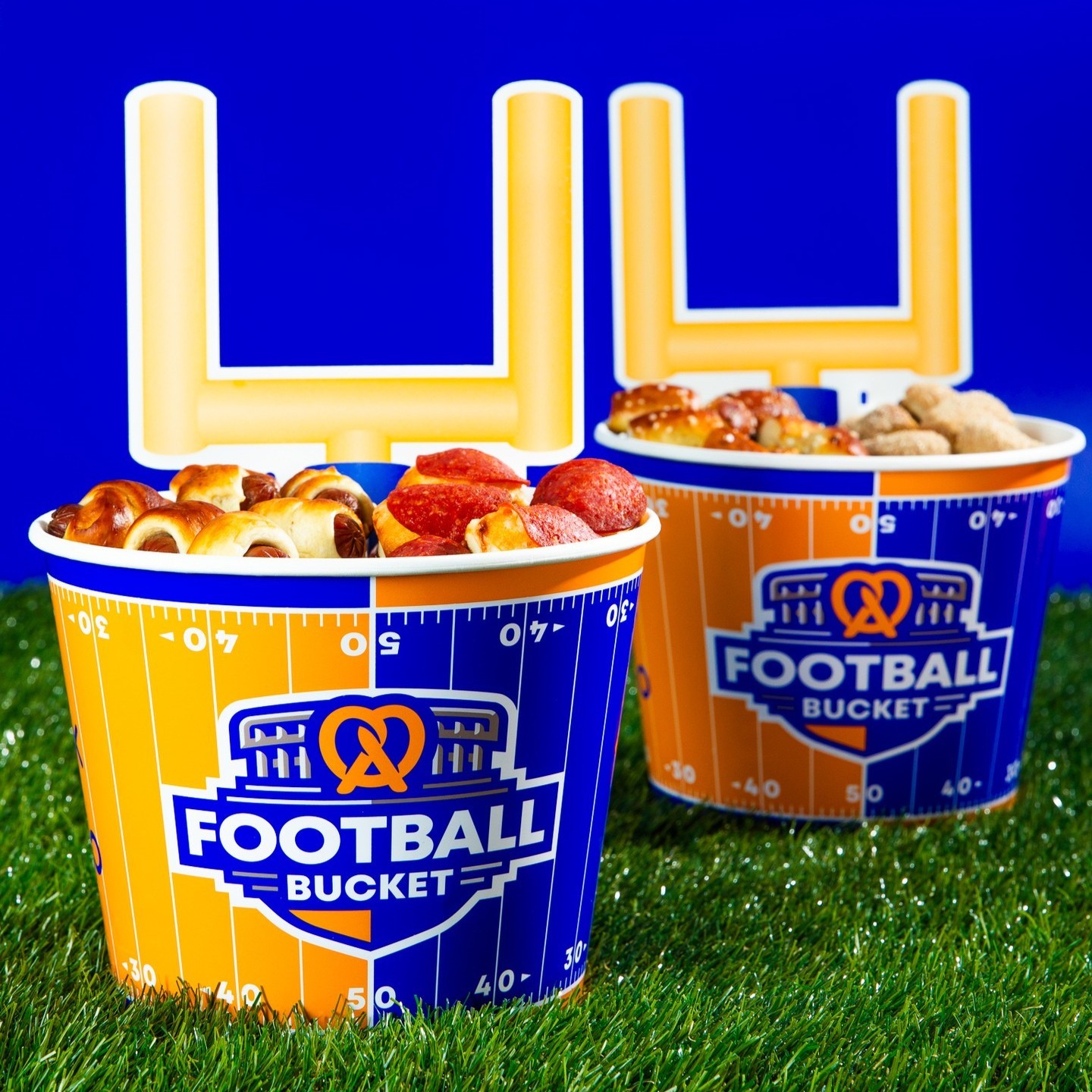 AUNTIE ANNE_S Auntie Anne's football-themed pretzel buckets